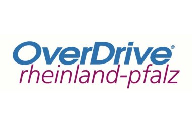 Logo von OverDrive Rheinland-Pfalz in Blau und Dunkelrot